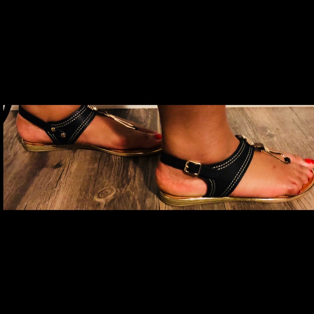 Black Rhinestone Sandal - Picture 2 of 2